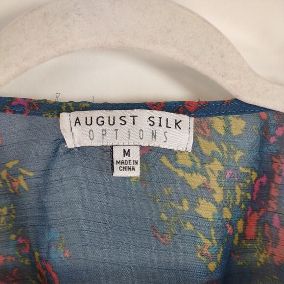 August Silk Options Sheer Boho Short Kimono, Size Medium - Picture 3 of 8